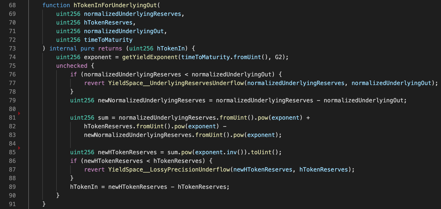 Hifi AMM Solidity implementation